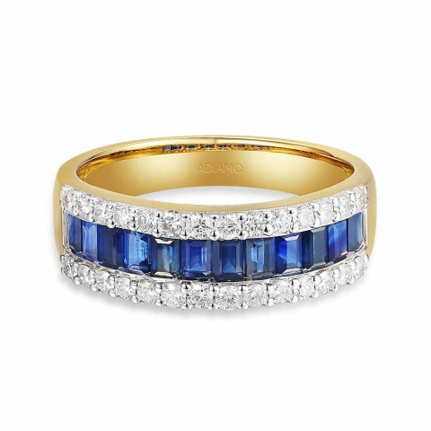 Pierścionek z szafirami i diamentami (R19039 Y SA)