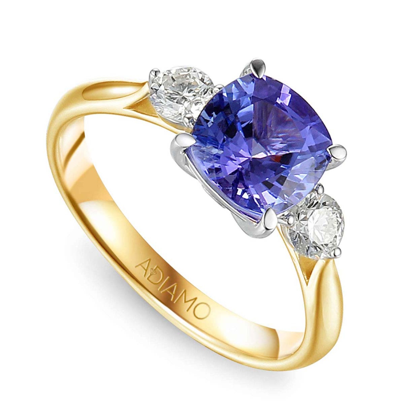 Pierścionek z tanzanitem i diamentami (R58115 YW T): 10