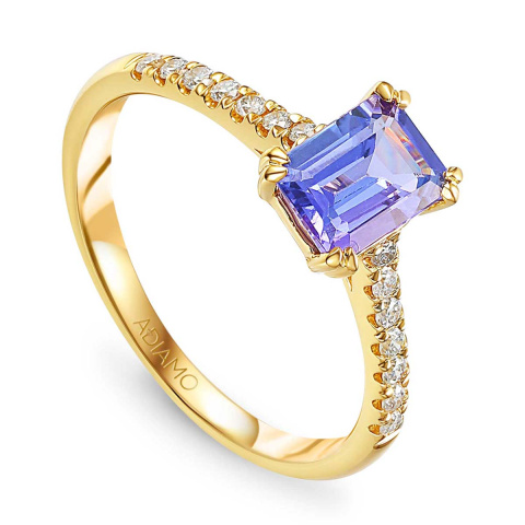 Pierścionek z tanzanitem i diamentami (R82483 Y T)