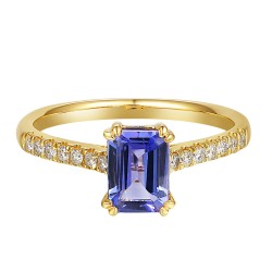 Pierścionek z tanzanitem i diamentami (R82483 Y T): 10 - zdjęcie: 5