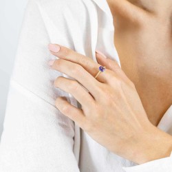 Pierścionek z tanzanitem i diamentami (R82483 Y T): 10 - zdjęcie: 3