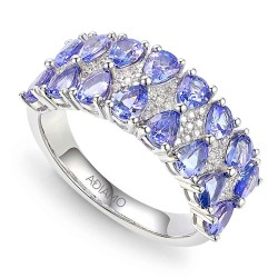 Pierścionek z tanzanitami i diamentami (R84144 W T): 10 - zdjęcie: 2