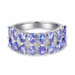 Pierścionek z tanzanitami i diamentami (R84144 W T): 10 - zdjęcie: 4