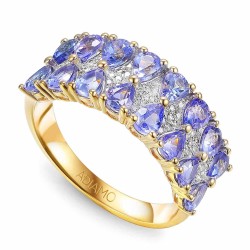 Pierścionek z tanzanitami i diamentami (R84144 Y T): 10 - zdjęcie: 2