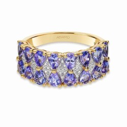 Pierścionek z tanzanitami i diamentami (R84144 Y T): 10 - zdjęcie: 4