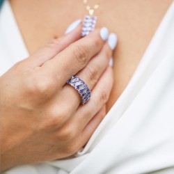 Pierścionek z tanzanitami i diamentami (R84144 Y T): 10 - zdjęcie: 6