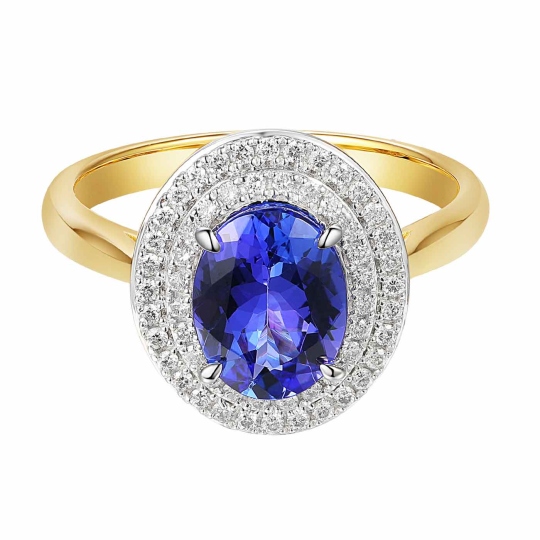 Pierścionek z tanzanitem i diamentami (R60405 YW T): 10