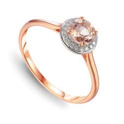 Pierścionek z morganitem i diamentami (R62900 R M MR): 13 - zdjęcie: 2