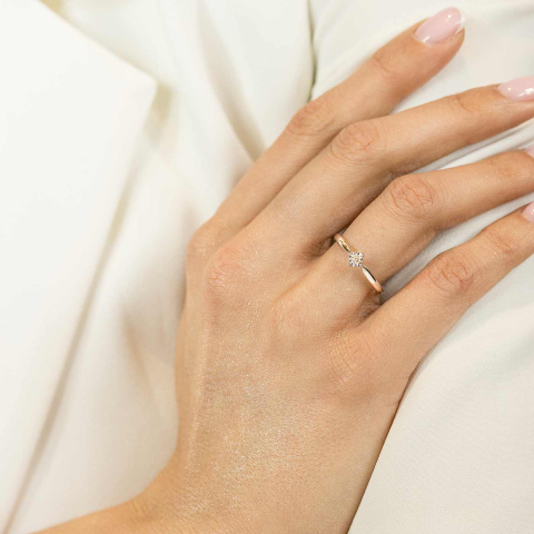 Pierścionek z diamentem (R73478 W 0,09ct)