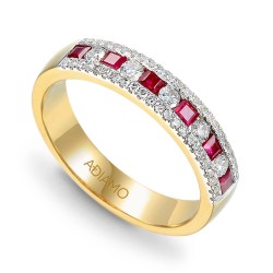 Pierścionek z rubinem i diamentami (R46027 Y RU): 10 - zdjęcie: 2