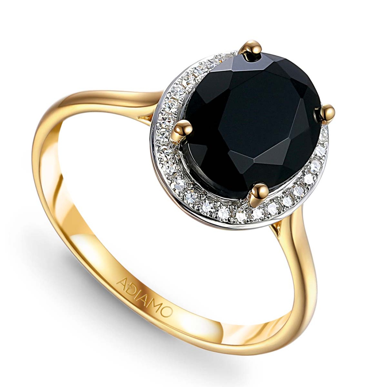 Pierścionek z czarnym agatem i diamentami (R62898 Y D BAG): 8