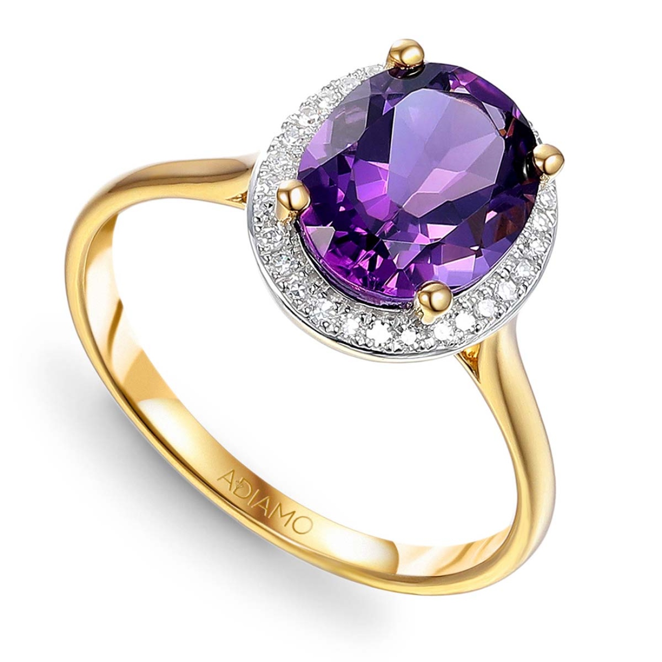 Pierścionek z ametystem i diamentami (R62898 Y D AM): 8