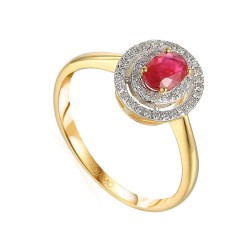 Pierścionek z rubinem i diamentami (R46247 Y RU): 7 - zdjęcie: 2