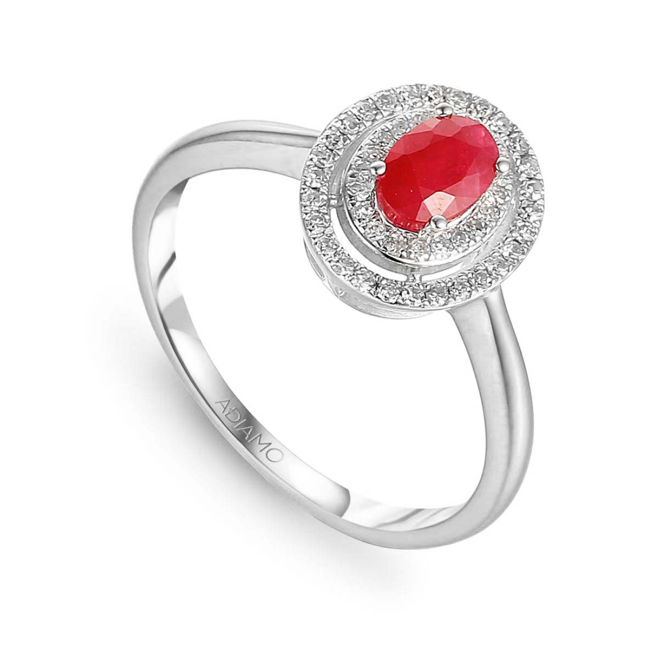 Pierścionek z rubinem i diamentami (R46247 W RU): 7