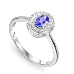 Pierścionek z tanzanitem i diamentami (R46247 W T): 7 - zdjęcie: 2