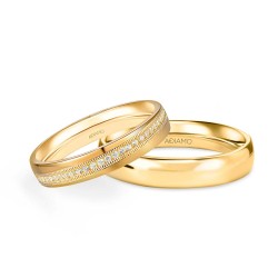 Obrączki ślubne, żółte złoto, diamenty, 3,5mm i 3,5mm (R48462 Y): 9, 25 - zdjęcie: 2