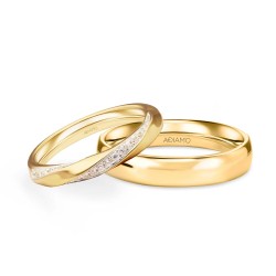 Obrączki ślubne, żółte złoto, diamenty, 2,7mm i 3mm (R87767 Y): 9, 25 - zdjęcie: 2