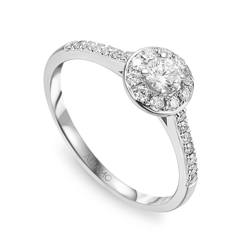 Pierścionek halo z diamentami (R40019 W 0,18 ct)