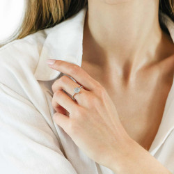 Pierścionek halo z diamentami (R40019 Y 0,30 ct): 7 - zdjęcie: 3