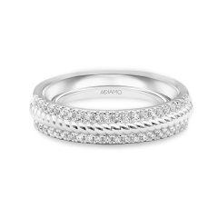 Obrączka ślubna z diamentami, 4 mm (O-R86350 W)
