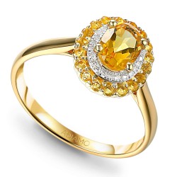 Pierścionek z cytrynami i diamentami (R71860 Y CT): 7 - zdjęcie: 2