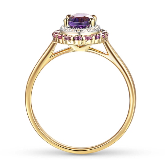 Pierścionek z ametystami i diamentami (R71860 Y AM): 8