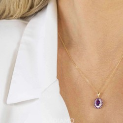 Zawieszka z ametystami i diamentami (P71860 Y AM) - zdjęcie: 3