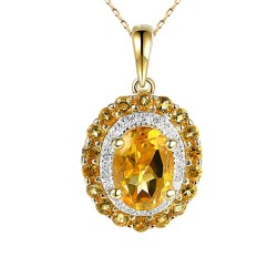 Zawieszka z cytrynami i diamentami (P71860 Y CT) - zdjęcie: 2