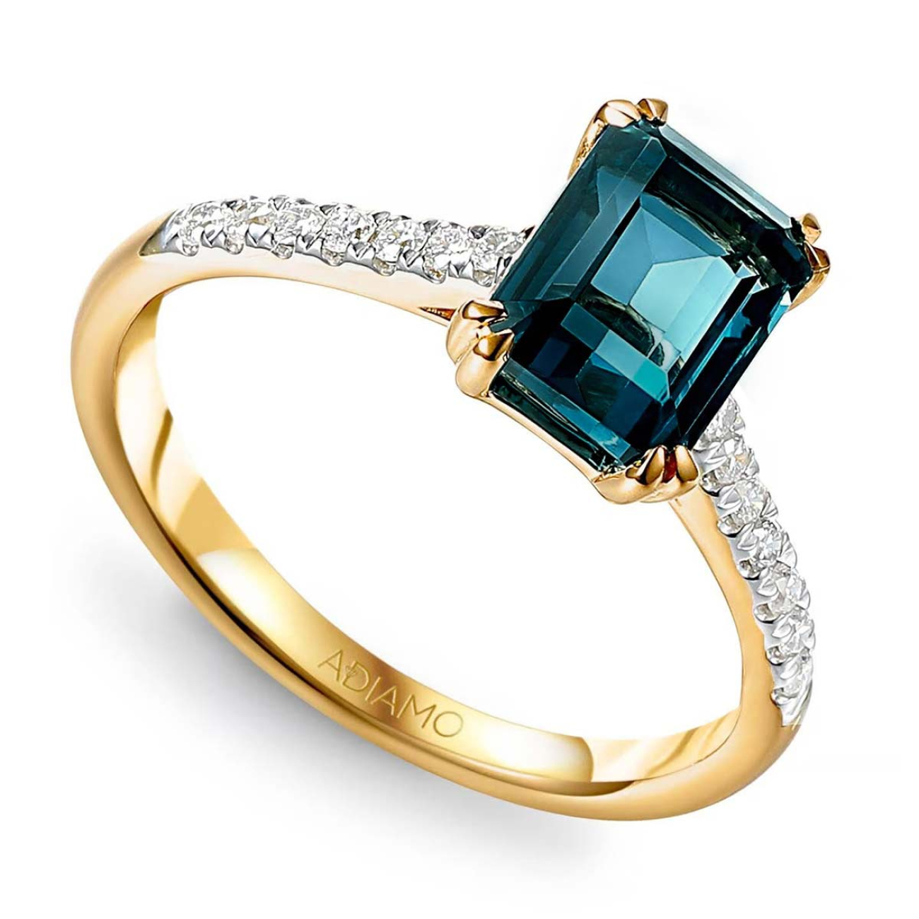 Pierścionek z london blue topazem i diamentami (R82483 Y LBT): 10