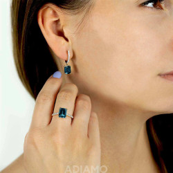 Pierścionek z london blue topazem i diamentami (R82483 Y LBT): 10 - zdjęcie: 5