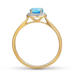 Pierścionek z niebieskim topazem i diamentami (R62900 Y M BT): 13 - zdjęcie: 5