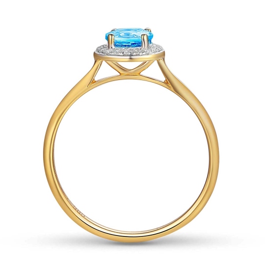 Pierścionek z niebieskim topazem i diamentami (R62900 Y M BT): 13