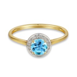 Pierścionek z niebieskim topazem i diamentami (R62900 Y M BT): 13 - zdjęcie: 4