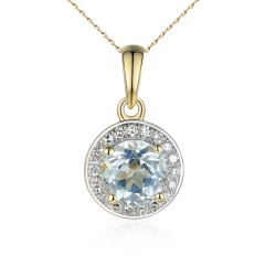 Zawieszka z akwamarynem i diamentami (P62900 Y AQ) - zdjęcie: 2