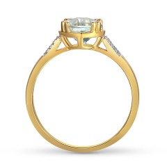 Pierścionek z akwamarynem i diamentami (R82457 Y AQ)