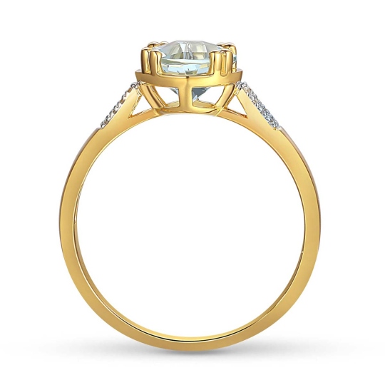 Pierścionek z akwamarynem i diamentami (R82457 Y AQ): 18