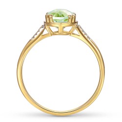 Pierścionek z zielonym ametystem i diamentami (R82457 Y GAM): 10 - zdjęcie: 4