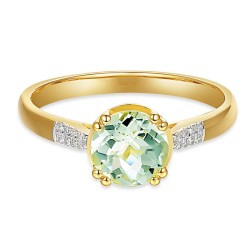 Pierścionek z zielonym ametystem i diamentami (R82457 Y GAM): 10 - zdjęcie: 3