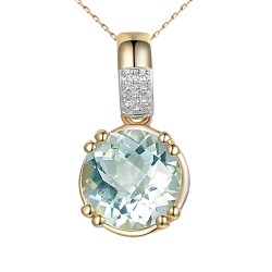 Zawieszka z akwamarynem i diamentami (P82457 Y AQ) - zdjęcie: 2