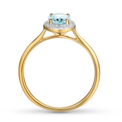 Pierścionek z akwamarynem i diamentami (R62898 Y M AQ): 8 - zdjęcie: 5