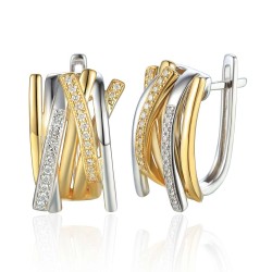 Kolczyki z diamentami (E68391 YW A 0,24ct) - zdjęcie: 2