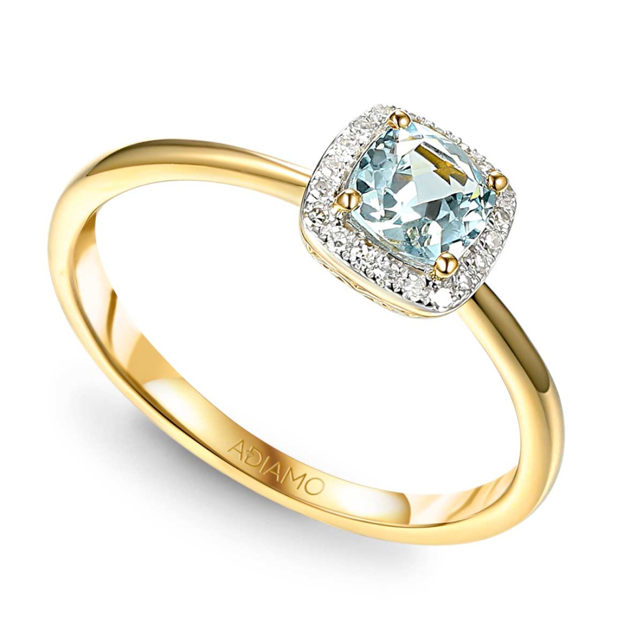 Pierścionek z akwamarynem i diamentami (R58266 Y AQ): 12