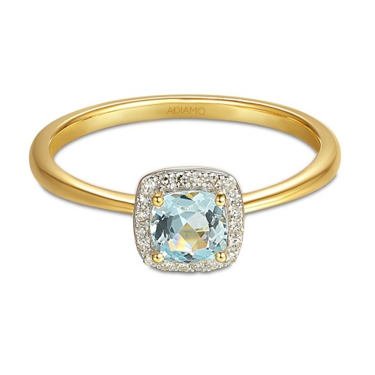 Pierścionek z akwamarynem i diamentami (R58266 Y AQ): 12