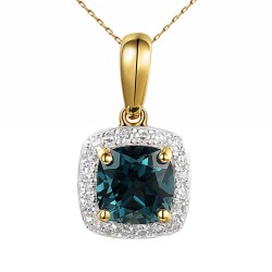 Zawieszka z london blue topazem i diamentami (P58266 Y LBT) - zdjęcie: 2