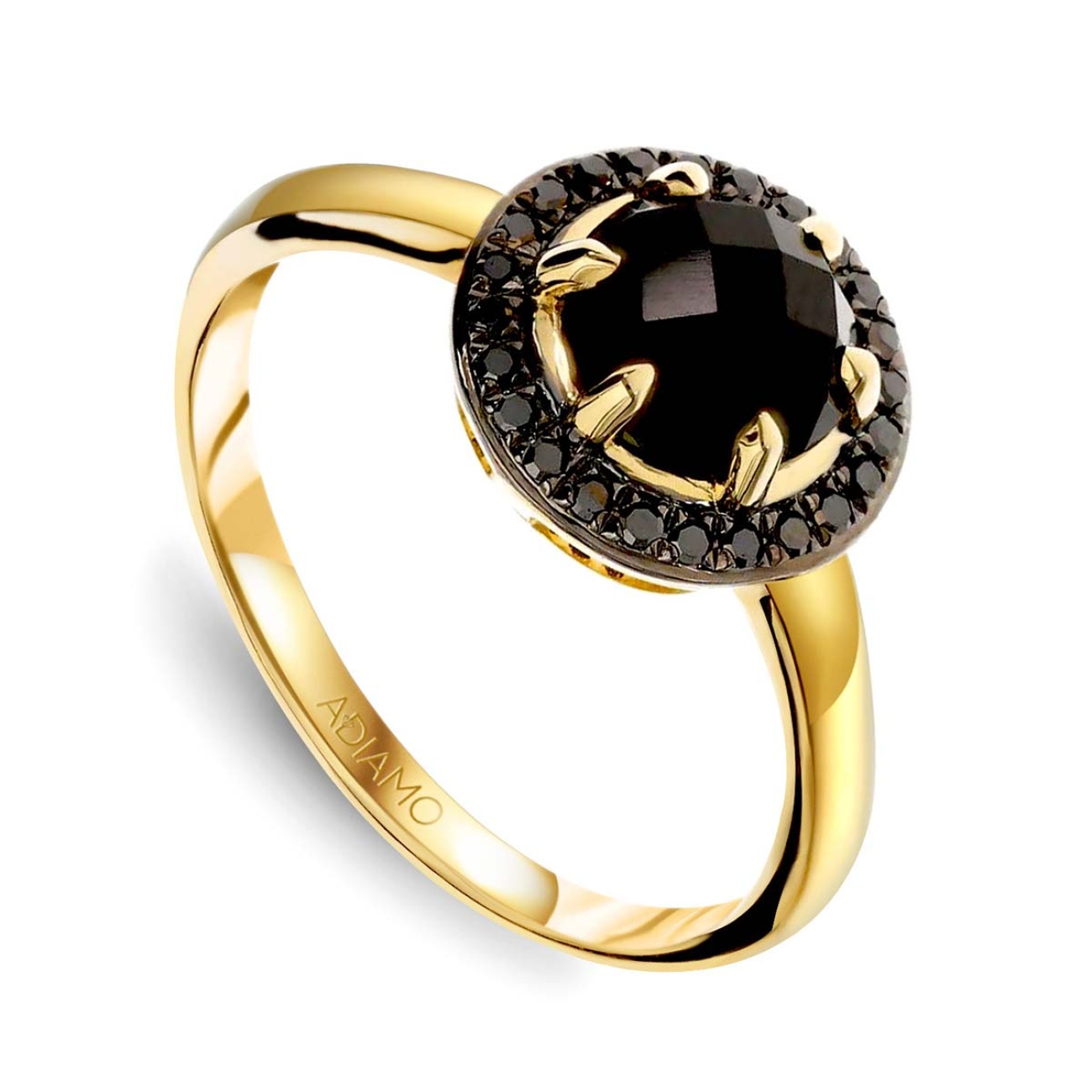Pierścionek z czarnym agatem i czarnymi diamentami (R77950 Y BAG): 14