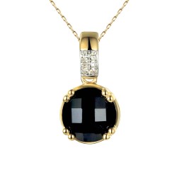 Zawieszka z czarnym agatem i diamentami (P82457 Y BAG) - zdjęcie: 2