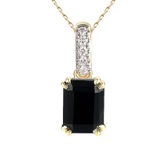 Zawieszka z czarnym agatem i diamentami (P82483 Y BAG )