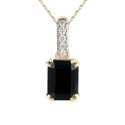 Zawieszka z czarnym agatem i diamentami (P82483 Y BAG ) - zdjęcie: 2