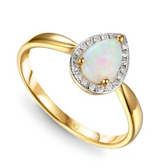 Pierścionek z opalem i diamentami (R50991 Y OP)