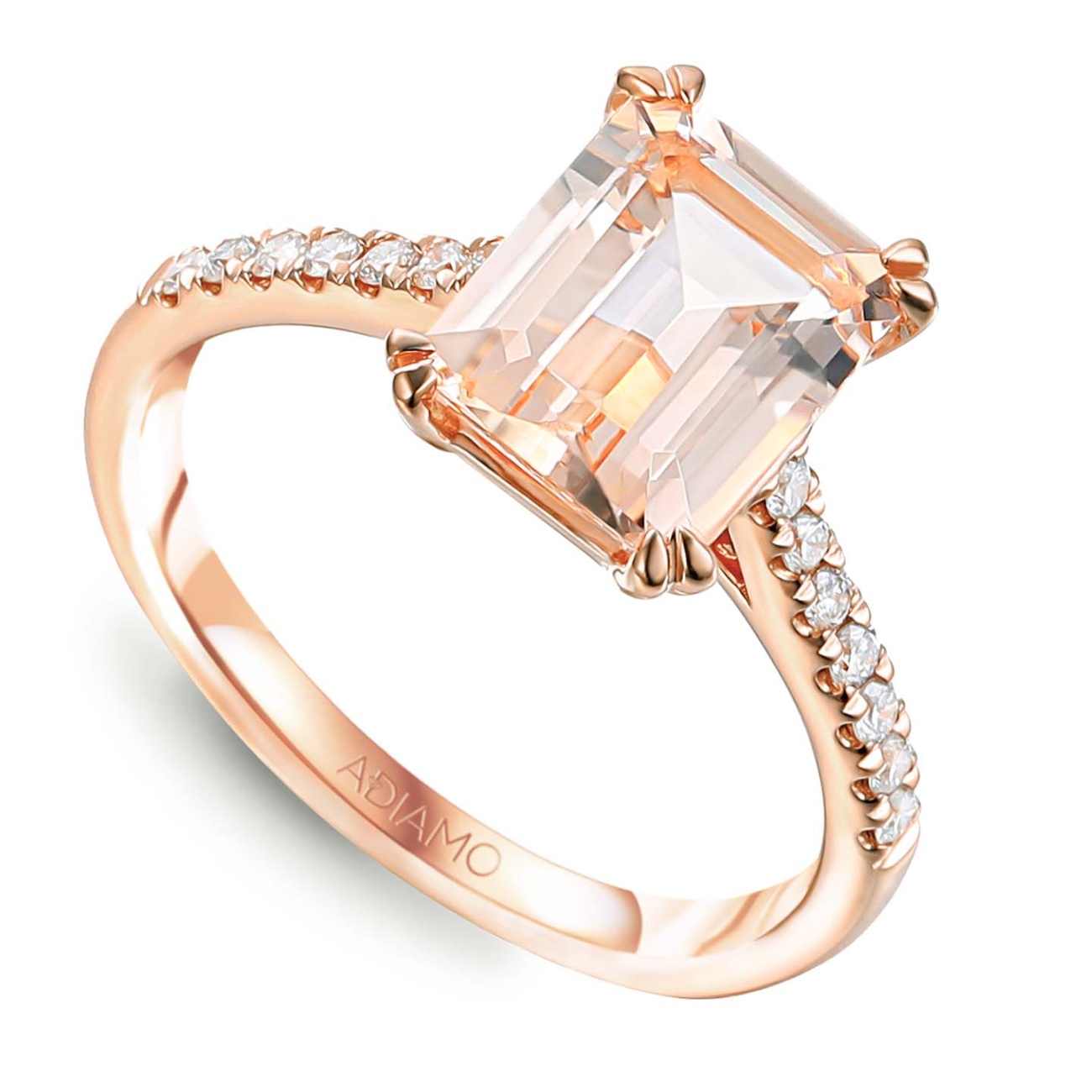 Pierścionek z morganitem i diamentami (R82483 R MR): 14